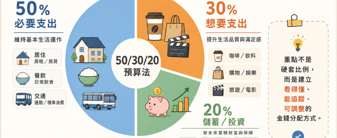 50/30/20 預算法是什麼?適合台灣理財新手嗎?