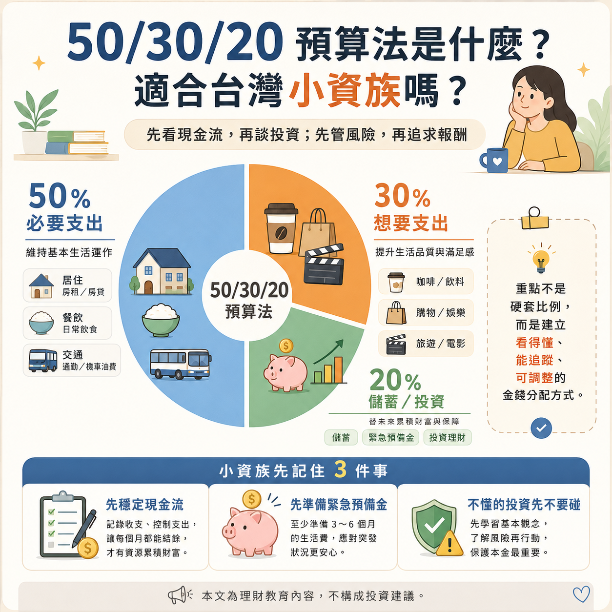 50/30/20 預算法是什麼?適合台灣理財新手嗎?