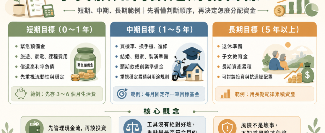 理財新手如何設定財務目標?短期、中期、長期範例