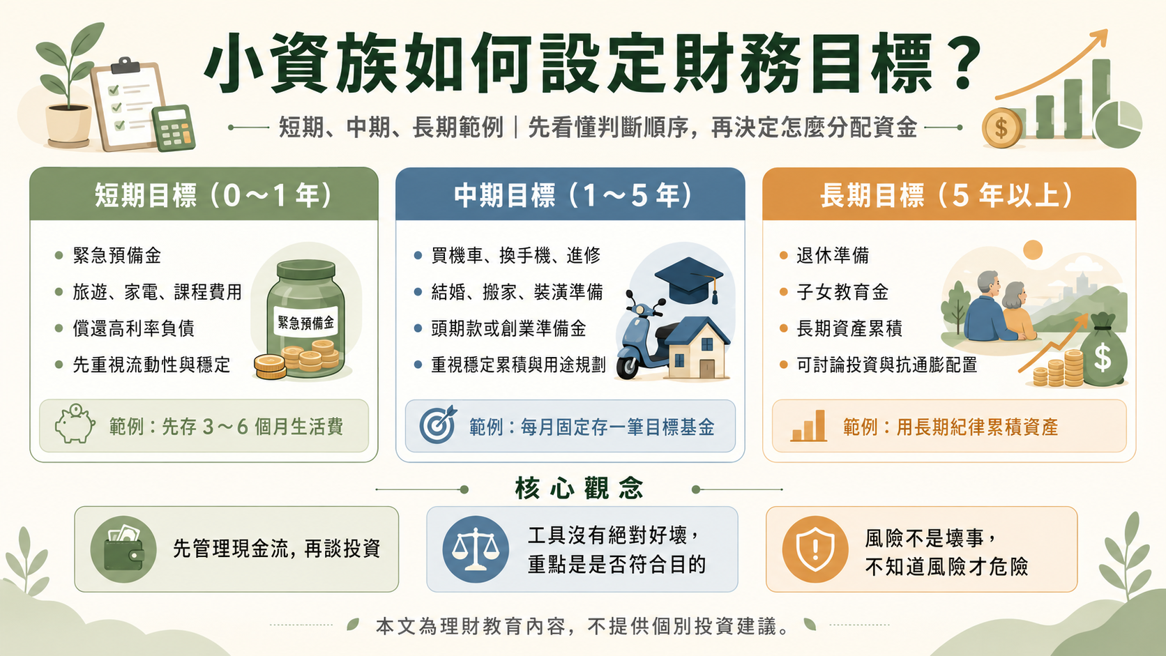 理財新手如何設定財務目標?短期、中期、長期範例