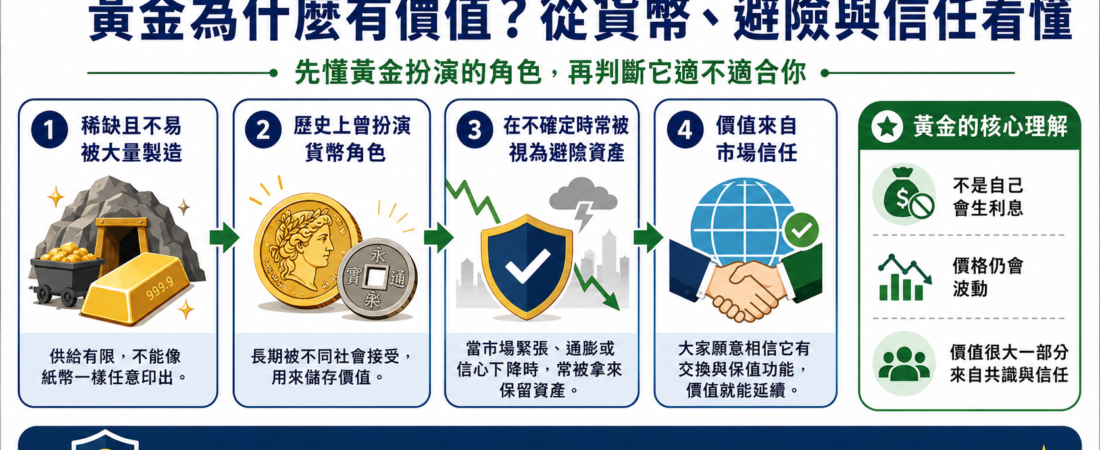 黃金為什麼有價值?從貨幣、避險與信任看懂
